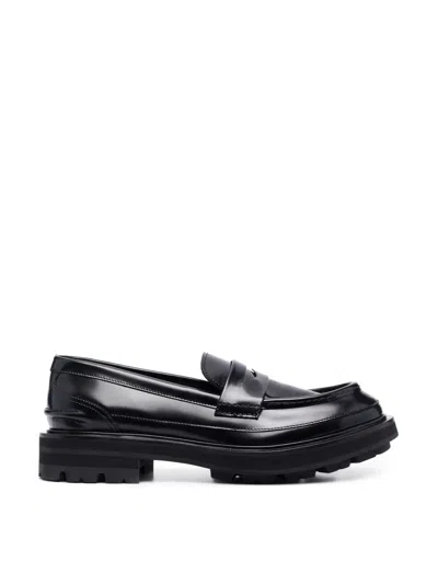 Alexander Mcqueen Seal Logo Leather Penny Loafers