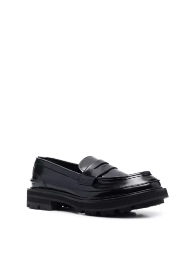 Alexander Mcqueen Seal Logo Leather Penny Loafers
