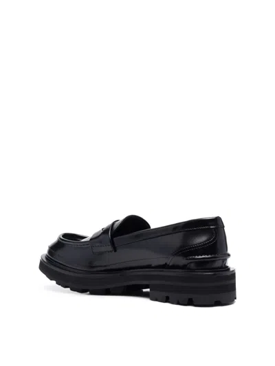 Alexander Mcqueen Seal Logo Leather Penny Loafers