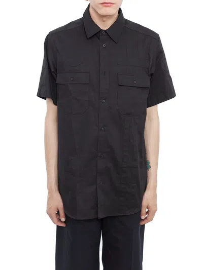 Alexander Wang Men's Black Cotton Shirt With Patch Applications And Double Front Pockets