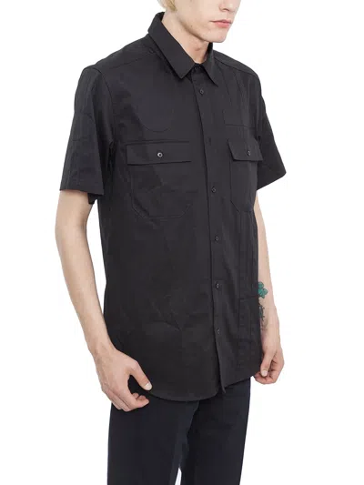 Alexander Wang Men's Black Cotton Shirt With Patch Applications And Double Front Pockets