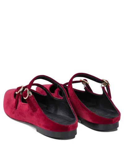 Amato Daniele Bordeaux Velvet Loafers With Decorative Buckles