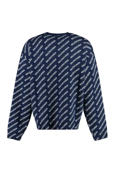 Balenciaga All-over Logo Crewneck Sweater