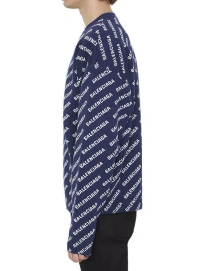 Balenciaga All-over Logo Crewneck Sweater