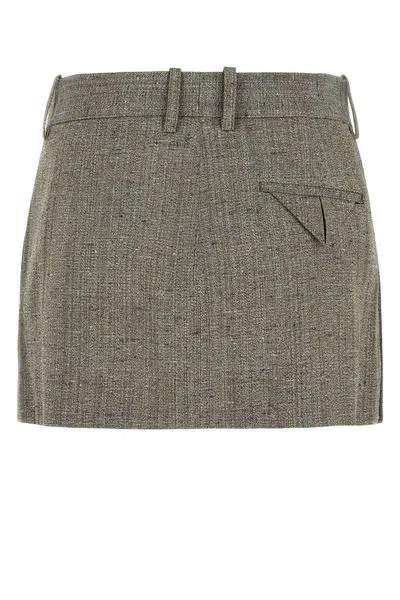 Bottega Veneta Burgundy Leather Mini Skirt