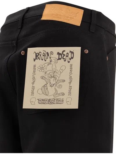 Brain Dead Straight-leg Black Jeans With Five-pocket Design In Black