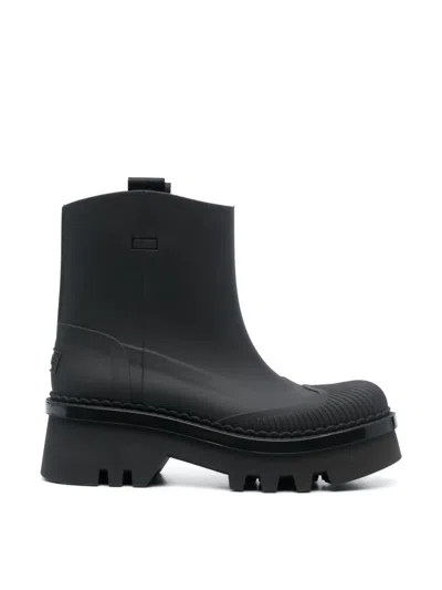 Chloé Elegant Mini Rain Boots With Scallop Detailing