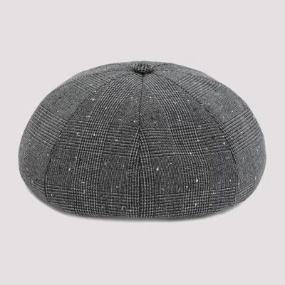 Dior Wool-blend Canvas Beret Hat With Prince Of Wales Motif