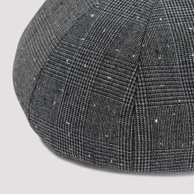 Dior Wool-blend Canvas Beret Hat With Prince Of Wales Motif
