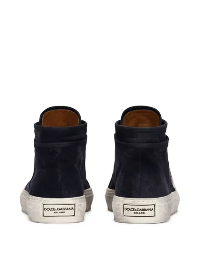 Dolce & Gabbana Re-edition Vintage Mid Top Sneakers In Black