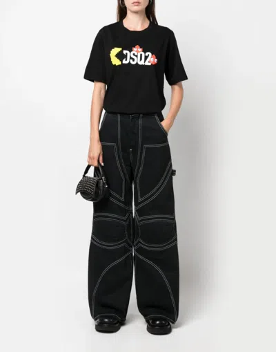 Dsquared2 Pac-man Logo Short Sleeve T-shirt For Women