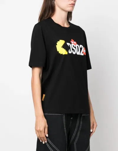 Dsquared2 Pac-man Logo Short Sleeve T-shirt For Women