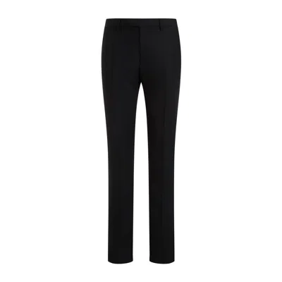 Etro Wool Trousers Grosgrain Embellishment