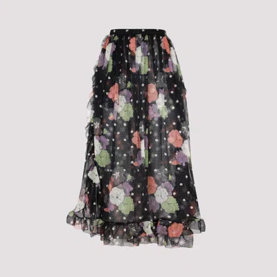 Etro Silk Skirt With Floral And Polka Dot Accents