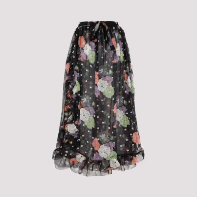 Etro Silk Skirt With Floral And Polka Dot Accents