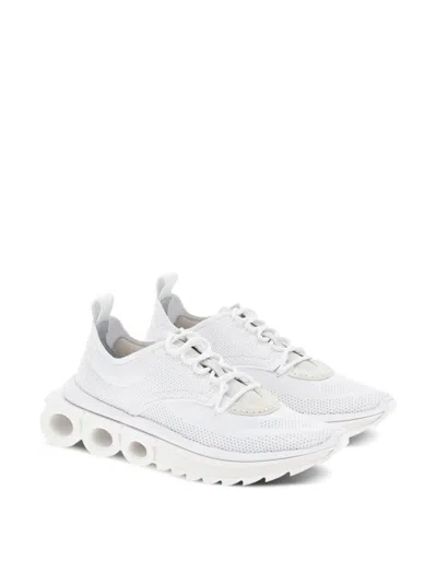 Ferragamo Nima Leather-trimmed Mesh Sneakers