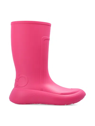 Ferragamo Womens Dark Pink Boot