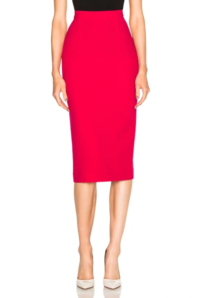 Roland Mouret Arreton Double-faced Wool Pencil Skirt In Raspberry