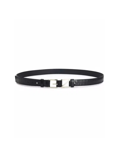 GIUSEPPE ZANOTTI GIUSEPPE ZANOTTI CROC-EFFECT GZ BLOCK LOGO BELT 