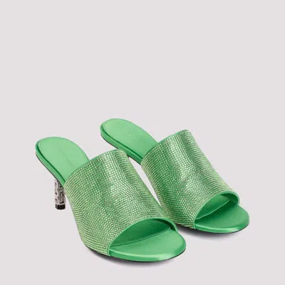 Givenchy G Cube Satin Flat Sandals With Strass