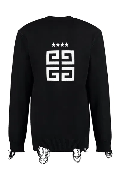 Givenchy Men's Intarsia Detail Cotton Cardigan