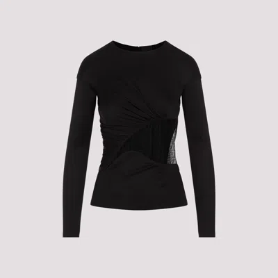 Givenchy Draped Top In Jersey And 4g Lace
