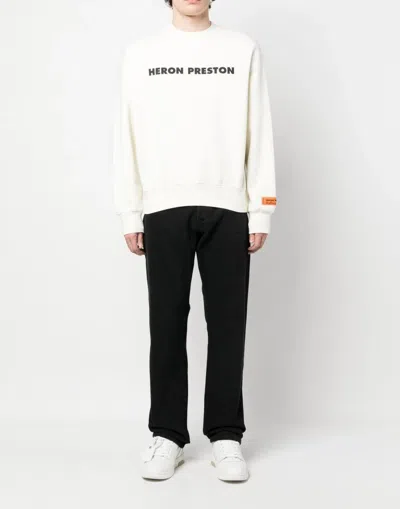 Heron Preston Logo Print Cotton Crewneck Sweatshirt