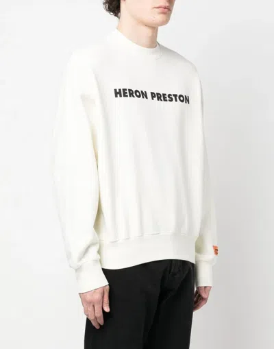 Heron Preston Logo Print Cotton Crewneck Sweatshirt
