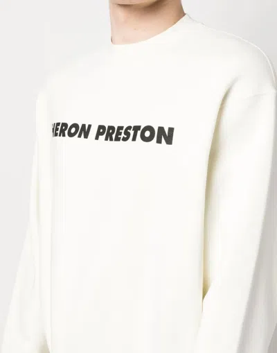 Heron Preston Logo Print Cotton Crewneck Sweatshirt