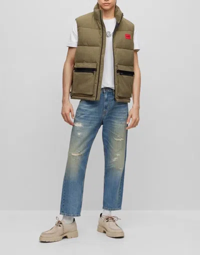 Hugo Boss Baggy-fit Jeans In Stonewashed Blue Denim