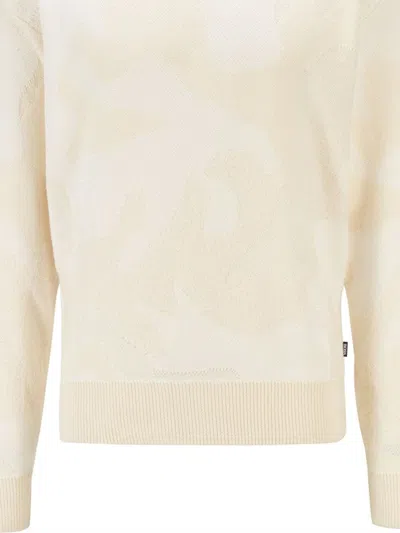 Hugo Boss Piolo Camouflage Sweater In Neutral