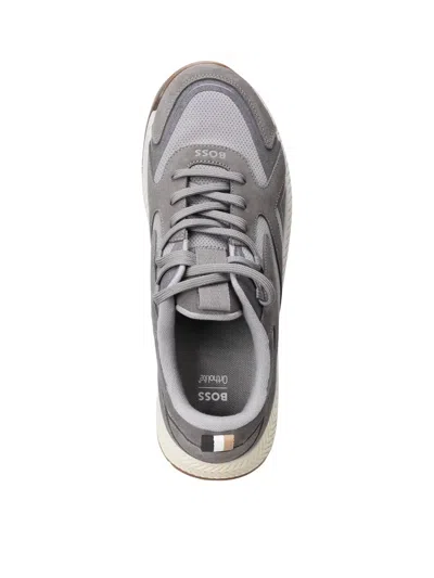 Hugo Boss Medium Grey Titanium Runner Sneakers