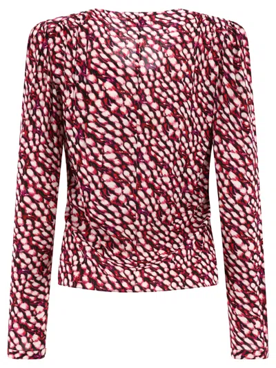 Isabel Marant Fuchsia Ruffled V-neck Blouse For Women
