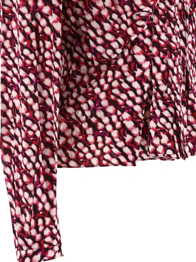 Isabel Marant Fuchsia Ruffled V-neck Blouse For Women