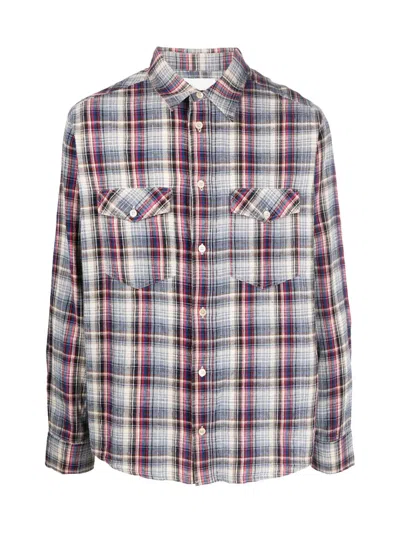 Isabel Marant Plaid Pattern Shirt With Button-down Collar In Multi