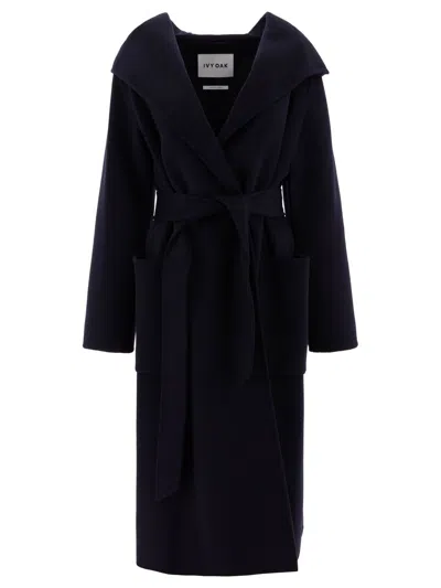 Ivy & Oak Celie Edie Double Face Coat With Hoodie In Blue
