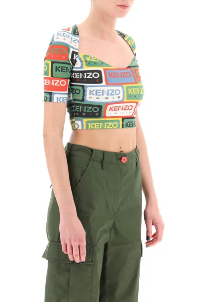 Kenzo Logo Print Cropped Top