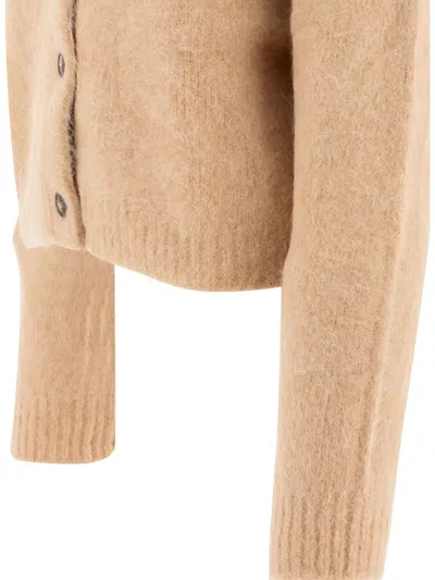 Loulou Studio "arsen" Crew Neck Cardigan In Neutral