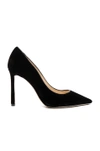 Jimmy Choo Black Velvet Romy Pump In Black