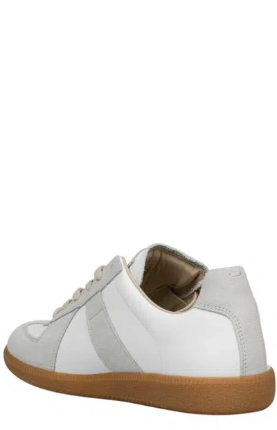 Shop Maison Margiela Contrast Grey/white Leather Replica Sneakers