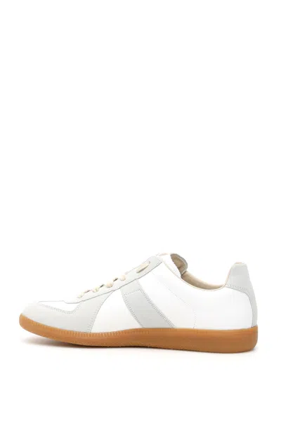 Maison Margiela Off White Leather And Grey Suede Replica Sneakers