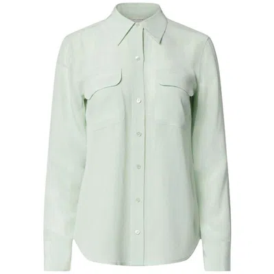 Equipment Silk Long-sleeve Shirt In Green