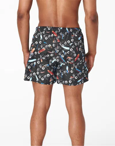 Marcelo Burlon County Of Milan Marcelo Burlon Man Swim Trunks Black Size Xxl Polyester In Blue