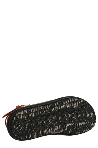 Marni Raffia And Leather Criss-cross Fussbett Sandal