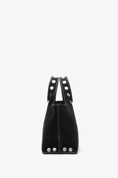 3.1 Phillip Lim Denim Mini Market Tote Bag With Studs In Washed Blk