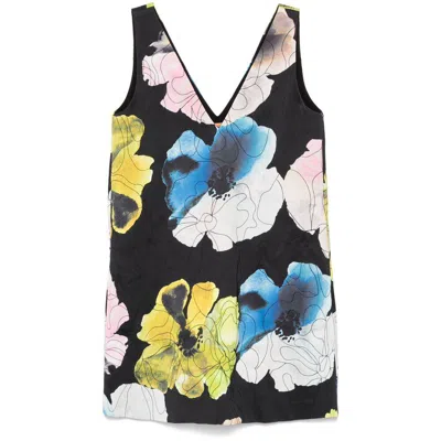 Stine Goya Embroidered Crepe Shift Minidress In Multicolor
