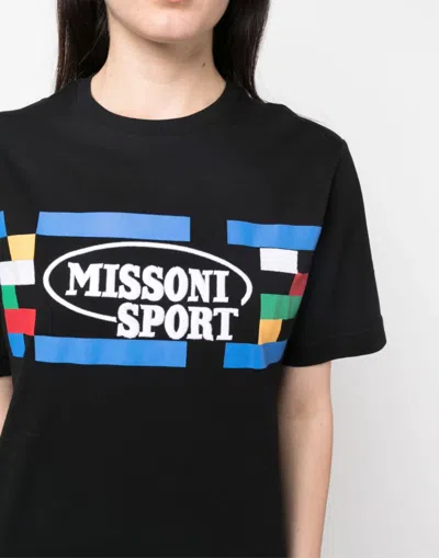 Missoni Woman T-shirt Black Size L Cotton