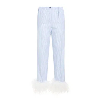Miu Miu Light Blue Cotton Pants