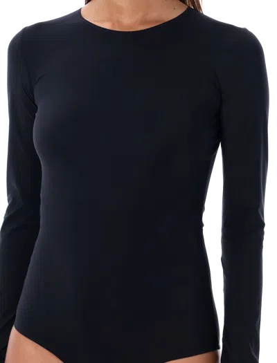 Mm6 Maison Margiela Mm6 By Maison Margiela Long-sleeved Fitted Bodysuit With Discreet Closure