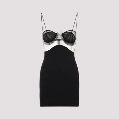Nensi Dojaka Black Stretch Viscose Jersey Minidress